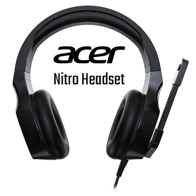CUFFIE+MICROFONO ACER NITRO NP.HDS1A.008 RED/BLACK AHW820 3.5MM 50MM 20HZ-20KHZ 30MW CABLE 1.8M