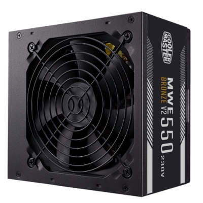 ALIMENTATORE ATX 550W COOLERMASTER MWE550 MPE-5501-ACABW-BEU 550WATT 80+ BRONZE V2 200-240VA 50-60HZ FAN120MM CAVO SHUKO