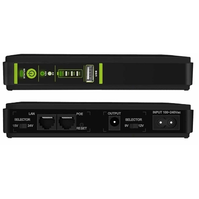 UPS TECNOWARE ERA PLUS  DC -FGCERAPLDC182- 18W (WIFI ROUTER SWITCH CAM) 9/12V +10 CONN +USBCHARG 5V +LAN POE 15/24V AUT. 240 MIN