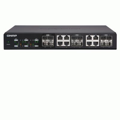 SWITCH 10GBE QNAP QSW-1208-8C 4P 10G SFP+ 8P COMBINATE 10G SFP+ E RJ45 PER DESKTOP/MONTAGGIO SU RACK (KIT MONT.NON IN FINO:31/12