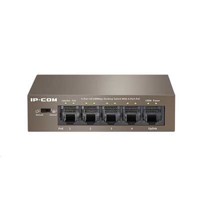 SWITCH 5P LAN 10/100M IP-COM S1105-4-PWR-H 4P POE 1P - METALLO - GARANZIA 5 ANNI