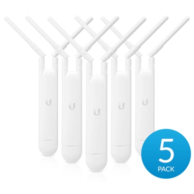 WIRELESS ACCESS POINT MESH UBIQUITI UNIFI UAP-AC-M-5 OUTDOOR/INDOOR DUALBAND 2.4GHZ/300M 5GHZ/867M MIMO2X2 (5 PACK) NON INCL.POE