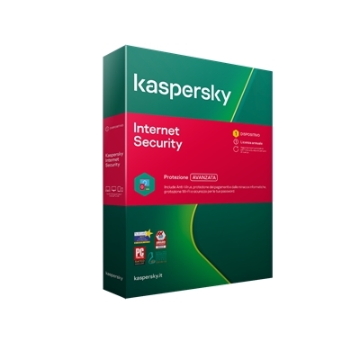 KASPERSKY BOX INTERNET SECURITY 2020 -- 1 DISPOSITIVO (KL1939T5AFS-20SLIM) FINO:31/12