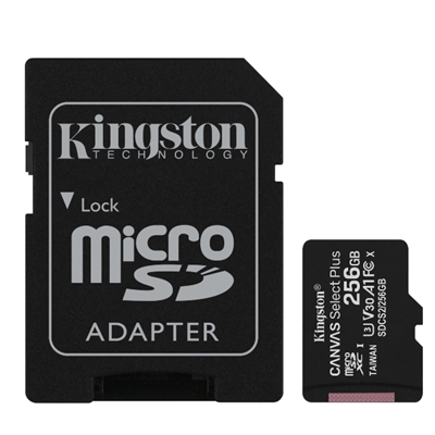 MICRO SECURE DIGITAL 256GB SDCS2/256GB CLASS10 UHS-I 100MB/S + ADATTATORE CANVAS SELECT KINGSTON