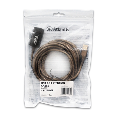 CAVO PROLUNGA USB2.0 AA M/F + EXTENDER 5MT  ATLANTIS P019-UB2-AAMFX5